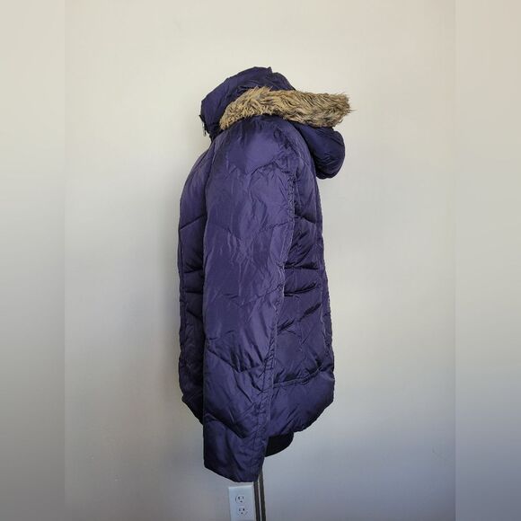 London Fog Down & Waterfowl Feather Filled Coat Women's Navy Blue Size Small - Picture 2 of 11